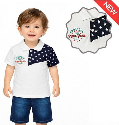 Toddler Boy Polo Shirt and Denim Shorts Set