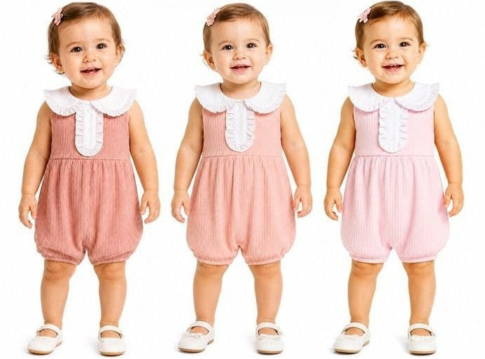 Girls Sleeveless Infant Bubble Romper