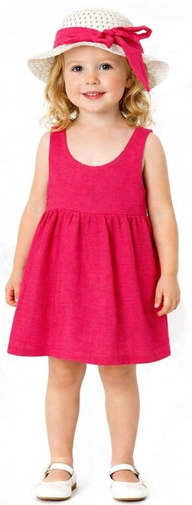 Sleeveless Toddler Dress and Sun Hat Set