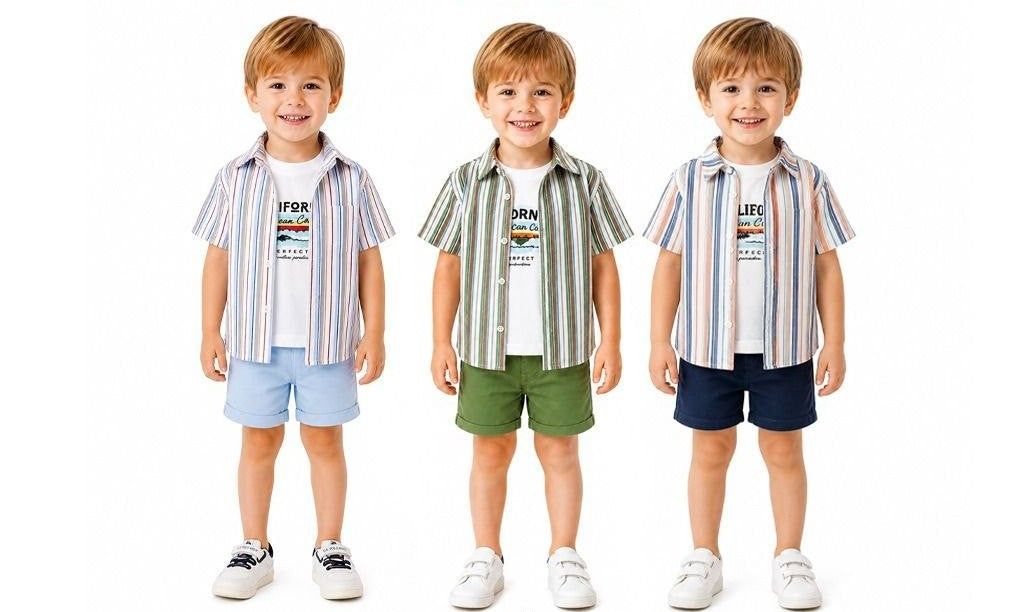 Toddler Boy Three Piece Summer Outfit Set