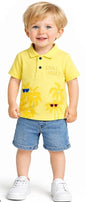 Toddler Boy Polo Shirt and Denim Shorts Set