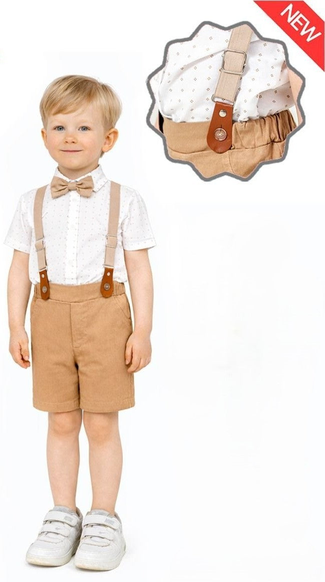 Formal Toddler Boy Short Set With Suspenders