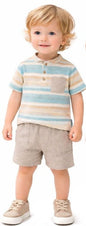Toddler Boy Striped Shirt and Shorts Set