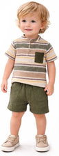 Toddler Boy Striped Shirt and Shorts Set
