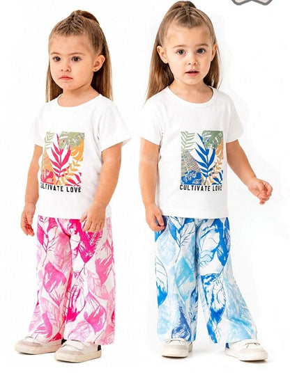 Tropical Print Two Piece Outfit Set