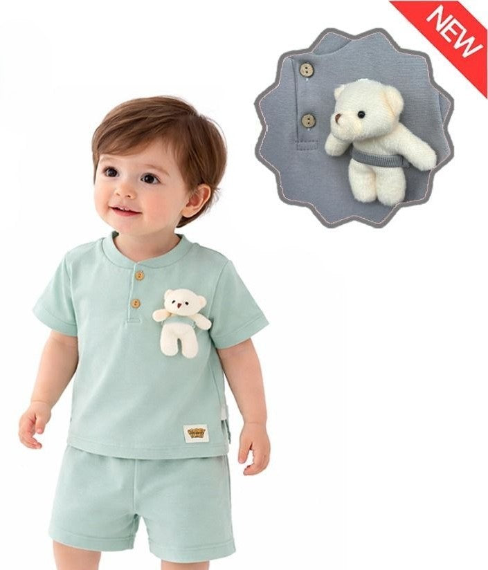 Kidex's Toddler Short Sleeve Shirt and Shorts Set