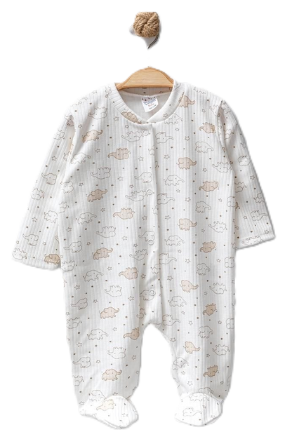 Ribbed Footed Baby Sleepsuit With Pattern ~ 4 units