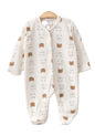Ribbed Footed Baby Sleepsuit With Pattern ~ 4 units