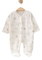 Ribbed Footed Baby Sleepsuit With Pattern ~ 4 units