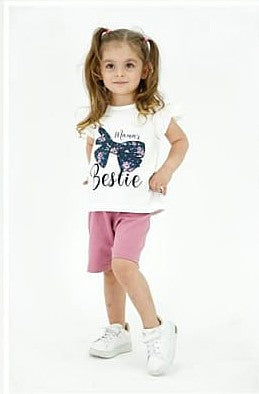 Girls Graphic T-Shirt and Shorts Set