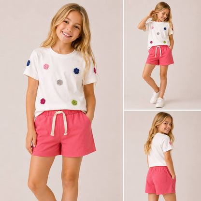 Girls Casual Two Piece Short Set