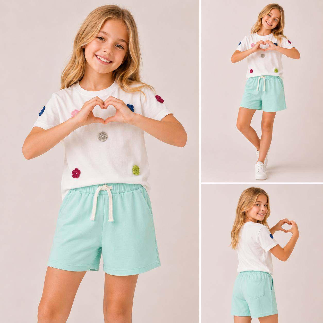 Girls Casual Two Piece Short Set