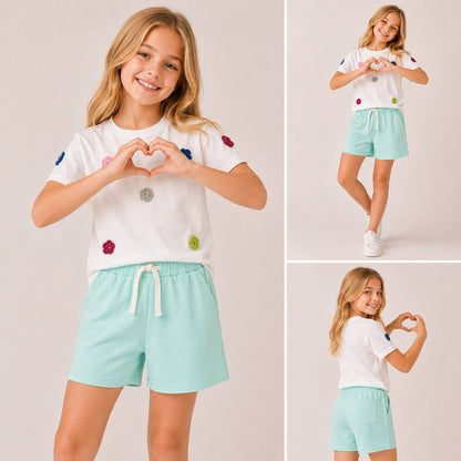 Girls Casual Two Piece Short Set
