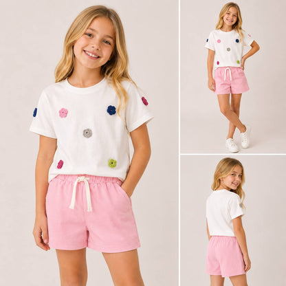 Girls Casual Two Piece Short Set