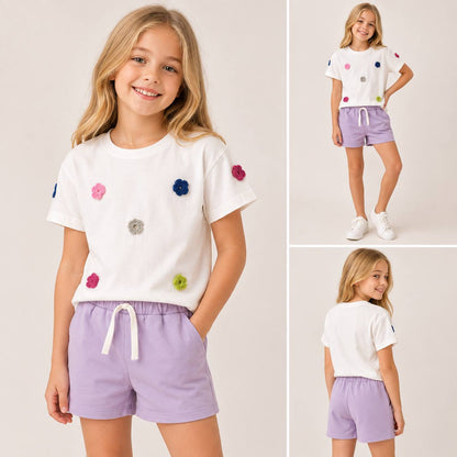 Girls Casual Two Piece Short Set