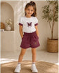 Girls Butterfly Embroidered T-Shirt and Shorts Set