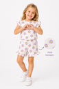 Girls' Ruffled Sleeve Top and Shorts Set