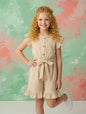 Girls Ruffled Sleeve Jumpsuit With Belt