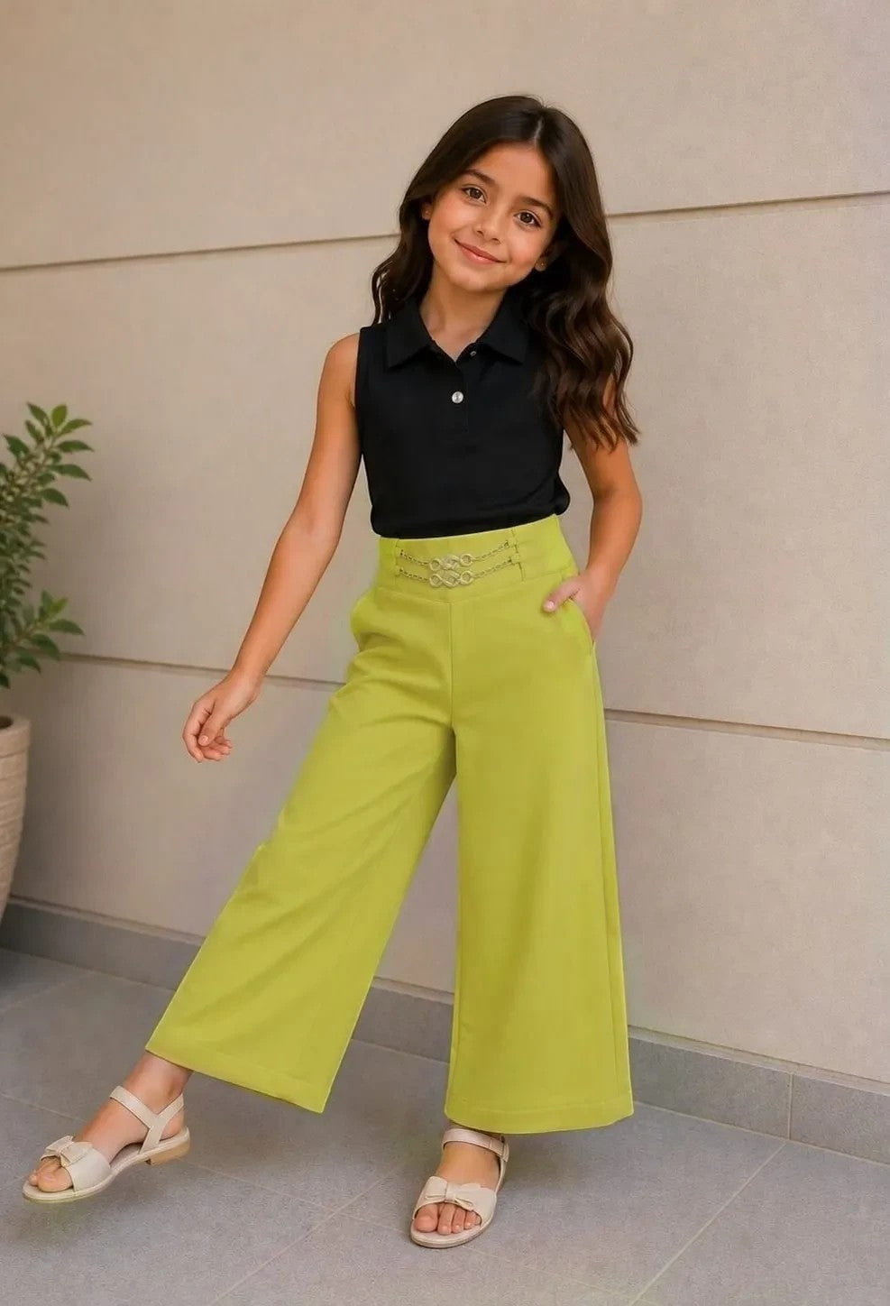 Girls Wide Leg Palazzo Pants - 8 units