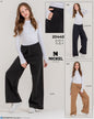 The Nile Luxuries NICKEL SPORTWEAR wide-leg lounge pants with elastic drawstring waist and pockets in black and camel